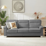 Sofá de 3 plazas de tejido Snowfleece comprimido moderno 82, para sala de estar, dormitorio, oficina y espacios de entretenimiento, gris