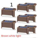 Nueva actualización Lámpara solar de valla LED impermeable Luces solares de cubierta Luz solar de paso al aire libre para escaleras de patio, camino de jardín, patio de paso