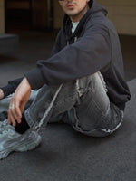Oversized Hoodie With Crystal-Embellished Drawstrings