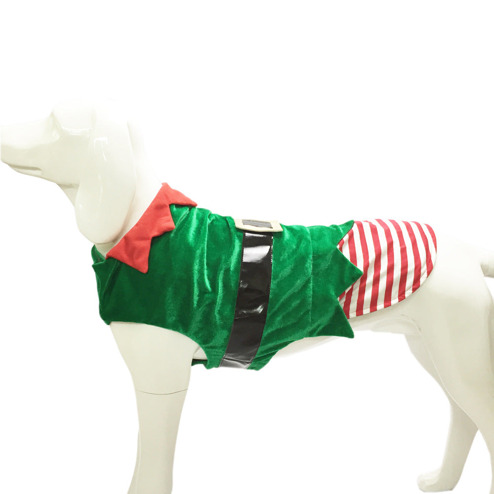 Green Elf Christmas Dog Costume – Holiday Pet Outfit