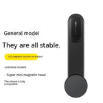 Black magnetic car phone holder with slim body and circular magnetic head