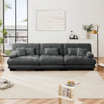 Sofá Seccional Modular de 3 Plazas, Sofá Profundo, Sofá de Chenilla, Muebles Tapizados Suaves y Cómodos para Sala de Estar, Apartamento, Estudio, Oficina, Gris Chenilla