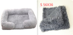 Grey plush round dog bed, size S 56x36, with raised side bolsters