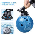 Universal car phone suction mount holder with black round suction cup and pivot arm