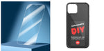 Black NFC smart display phone case with DIY graphic on back