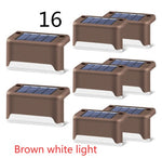 Nueva actualización Lámpara solar de valla LED impermeable Luces solares de cubierta Luz solar de paso al aire libre para escaleras de patio, camino de jardín, patio de paso