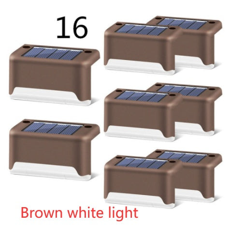 Nueva actualización Lámpara solar de valla LED impermeable Luces solares de cubierta Luz solar de paso al aire libre para escaleras de patio, camino de jardín, patio de paso