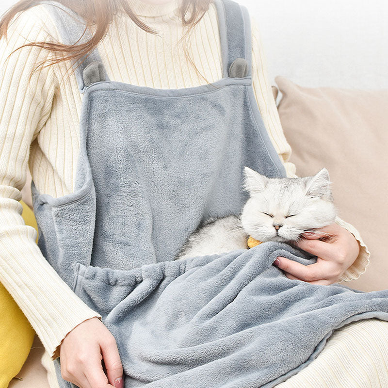 Anti-Scratch Cat Apron – Soft Plush Pet Camisole