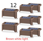 Nueva actualización Lámpara solar de valla LED impermeable Luces solares de cubierta Luz solar de paso al aire libre para escaleras de patio, camino de jardín, patio de paso