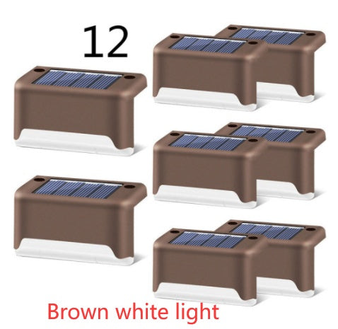 Nueva actualización Lámpara solar de valla LED impermeable Luces solares de cubierta Luz solar de paso al aire libre para escaleras de patio, camino de jardín, patio de paso