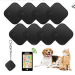 Black square anti-lost finder patch 8-pack with round buttons and indicator dots