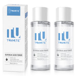 Tunmate glycolic acid toner box with two clear bottles, blue labels and caps