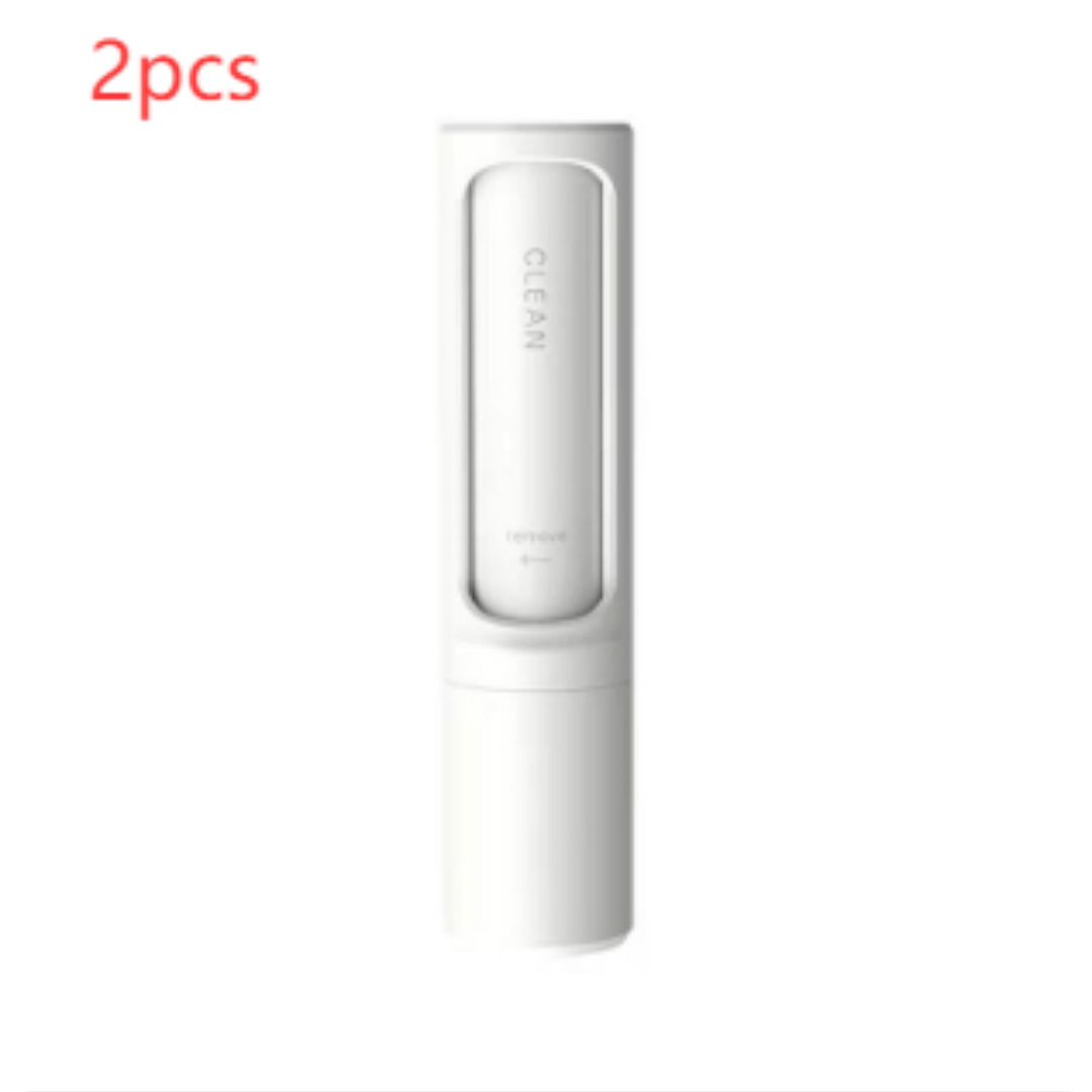 Reusable pet hair lint roller brush in white, 2 pcs