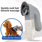 Portable pet hair vacuum cleaner with silicone bristle head and transparent collection chamber