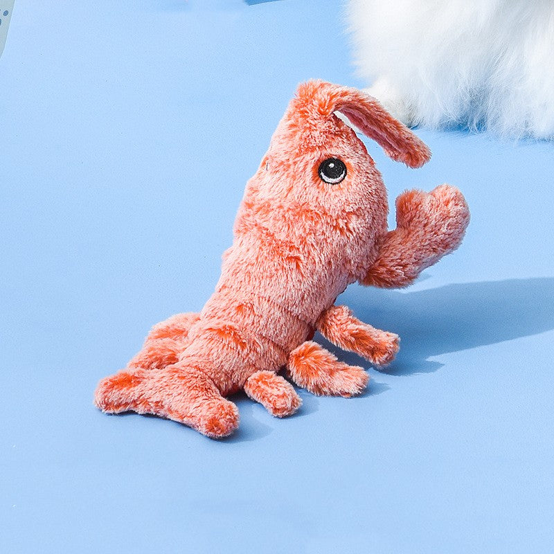 Electric Jumping Shrimp Cat Toy – USB Rechargeable Plush Lobster