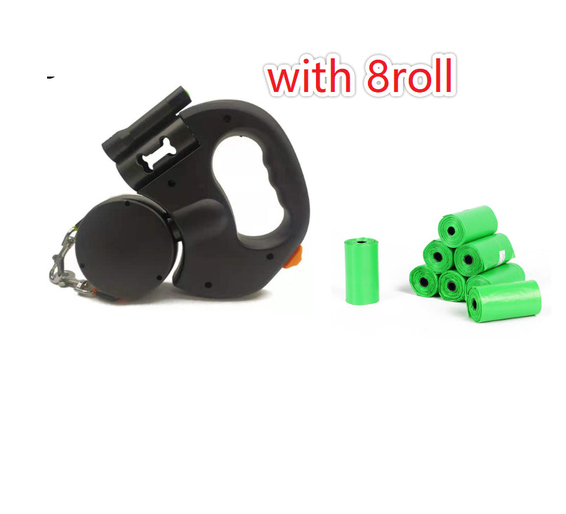 PawPal Retractable Dog Leash for Small Dogs - Reflective, 360° Swivel, Dual Lead with Lights