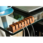 Desktop Wire Storage Box Solid Wood Organizer Data Charging Cable Fixing Device