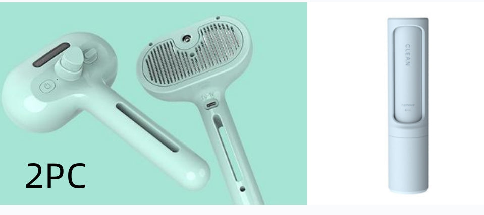 Mint pet grooming brush set with comb pins and USB charging module (two-piece)
