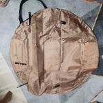 Khaki Oxford cloth shoulder messenger bag interior with zip and patch pockets