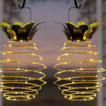 Luces solares impermeables de jardín con forma de piña para exteriores, luces de camino, luces de hadas colgantes, decoración de cadena de luces LED solares cálidas