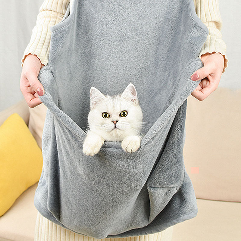 Anti-Scratch Cat Apron – Soft Plush Pet Camisole