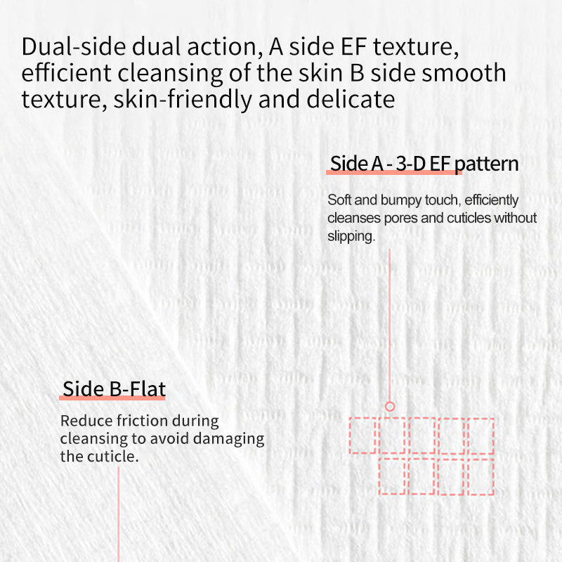 Disposable face towel sheet with dual texture: bumpy side and smooth side