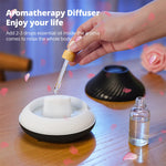 Nuevo difusor de aroma de llama volcánica, lámpara de aceite esencial de 130 ml, humidificador de aire portátil USB con luz nocturna de color, nebulizador y luz LED
