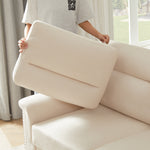 Sofá Chesterfield moderno de 3 plazas de 82" – Tejido "Snowfleece" Beige