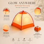 3D Printed Tent Shaped Night Light 3 Light Modes Touch Control Bedside Lamp