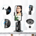 Auto tracking smartphone gimbal with phone holder and visible front camera module