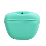 Cyan silicone treat waist bag with snap-closure lid