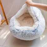 CozyNest Semi-Closed Cat Bed | All-Season Comfort for Small Dogs & Cats | Warm & Inviting Winter Retreat