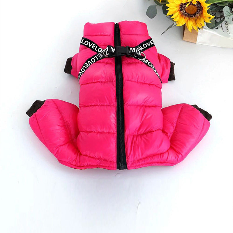 Furry Friends Cozy Windproof Thickened Four-Legged Pet Jacket