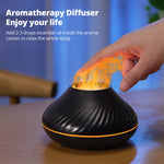 Nuevo difusor de aroma de llama volcánica, lámpara de aceite esencial de 130 ml, humidificador de aire portátil USB con luz nocturna de color, nebulizador y luz LED