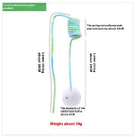 Blue and green gradient spring cat toy with rabbit fur hair ball and long cord