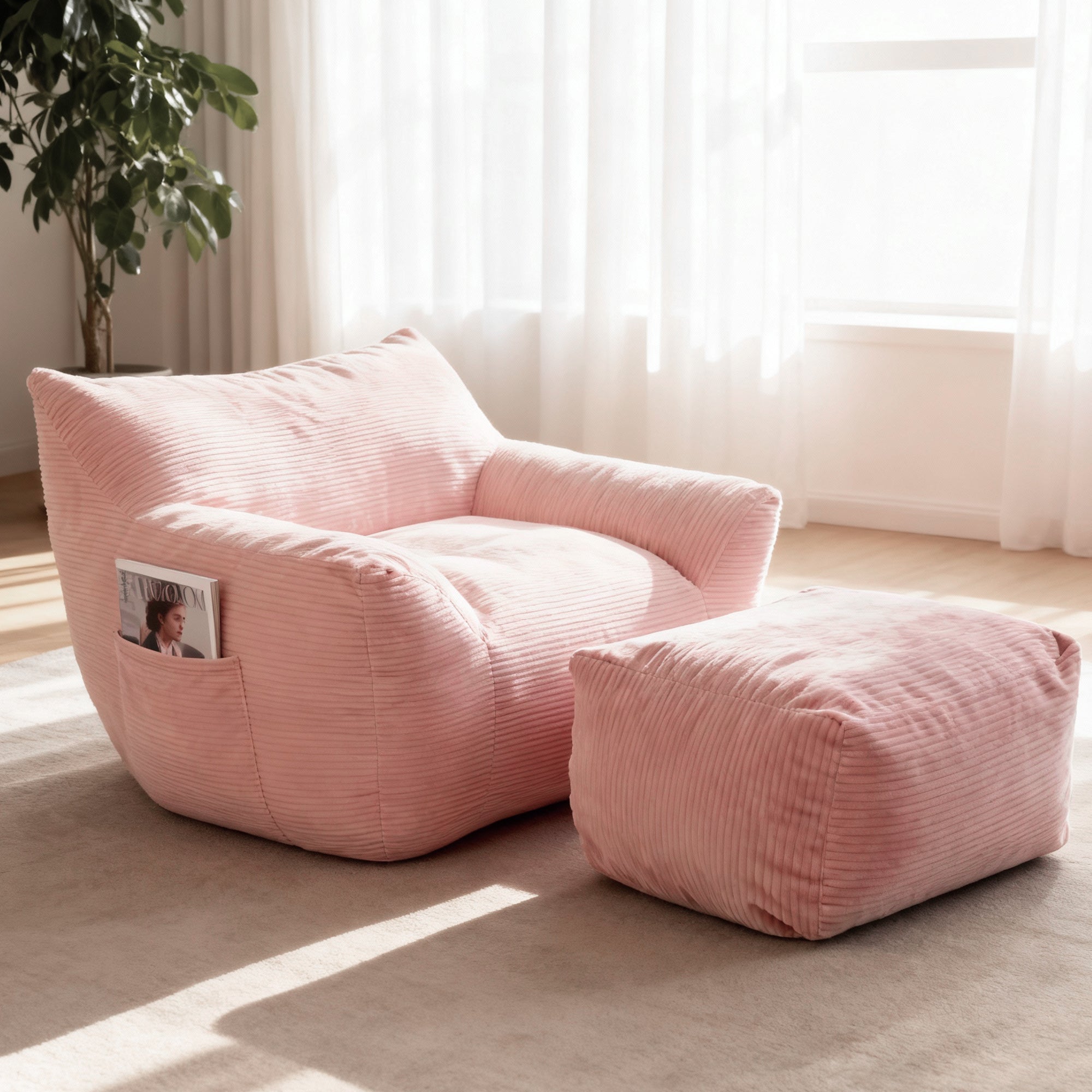 Puff gigante para adultos, sofá perezoso y cómodo de gran tamaño para sala de estar, dormitorio y residencia universitaria