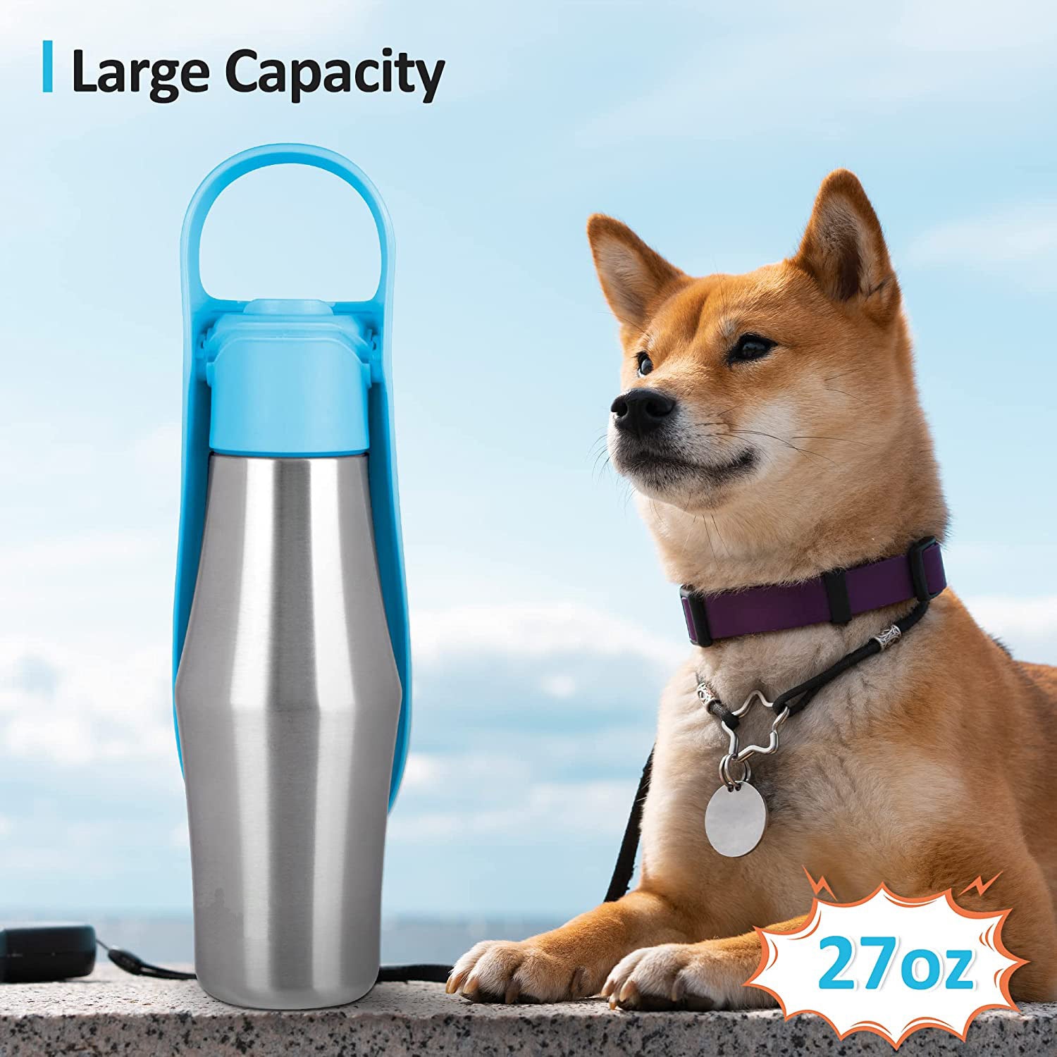 PetPawz Portable Dog Water Bottle - Soft Silicone Leaf Design for On-the-Go Hydration