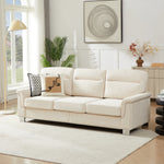 Sofá Chesterfield moderno de 3 plazas de 82" – Tejido "Snowfleece" Beige