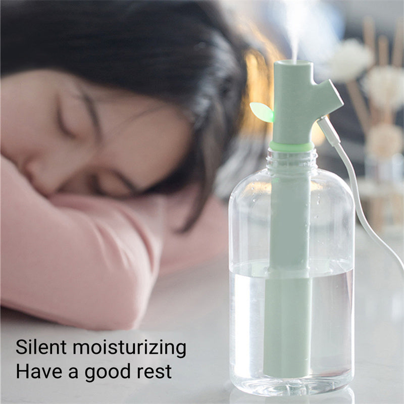 Mini humidificador de aire portátil USB con botella de agua, rama, ultrasónico, de vapor frío, nebulizador, difusor para el hogar y la oficina
