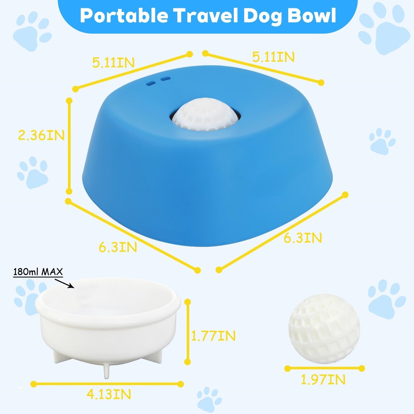 Pawfect Paws Non-Slip Spherical Slow Feeder Bowl - Anti-Choking Design for Liquid Treats & Yogurt Fun