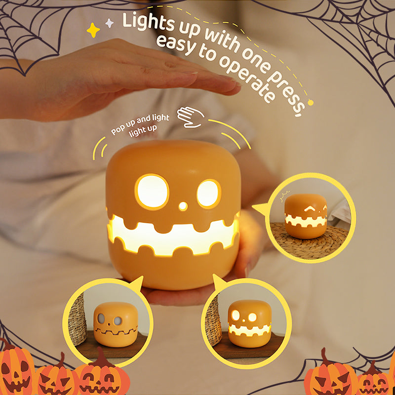 Lámpara de Calabaza para Mesita de Noche, Decoración Divertida de Halloween, Luz Ambiental para Dormitorios, Sala de Estar, Regalo de Cumpleaños para Niños, Decoraciones de Halloween