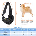 Black pet crossbody bag in size S with top handle, adjustable strap, and drawstring opening
