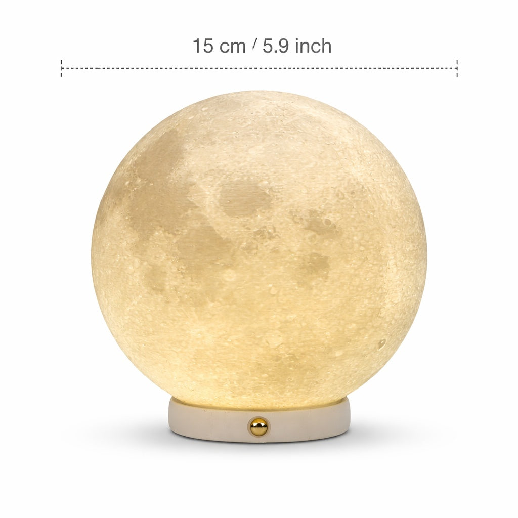 3D Printed Moon Lamp USB Rechargeable Warm Light Realistic Lunar Night Light For Bedroom Decor