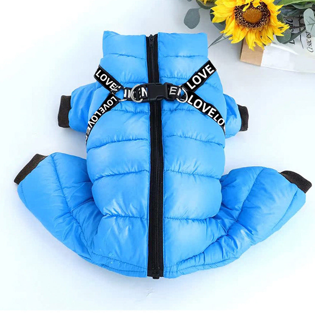 Furry Friends Cozy Windproof Thickened Four-Legged Pet Jacket