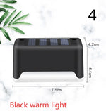 Nueva actualización Lámpara solar de valla LED impermeable Luces solares de cubierta Luz solar de paso al aire libre para escaleras de patio, camino de jardín, patio de paso