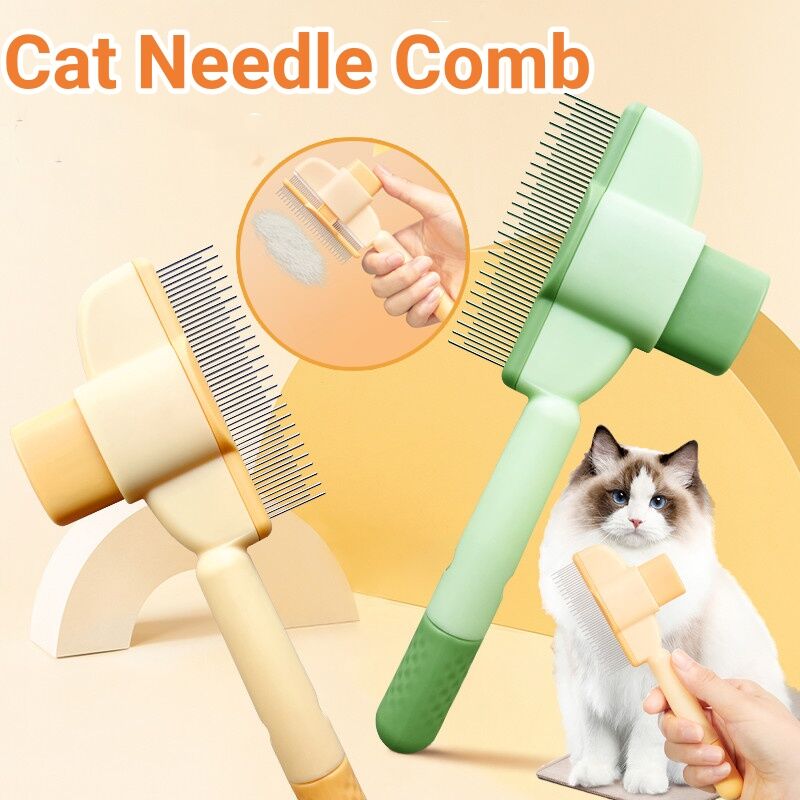 Cepillo Profesional Para Perros Y Gatos Con Botón De Liberación Peines Antipulgas Para Gatos Y Perros - Herramienta De Aseo Fácil De Usar Y Duradera Productos Para Mascotas