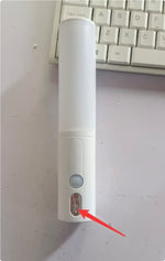 White night light with bottom sensor window and switch area