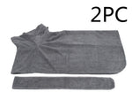 Gray pet bathrobe microfiber drying coat set, two fabric pieces