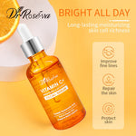 Dr.Roséva Vitamin C+ facial serum bottle with silver pump, amber liquid