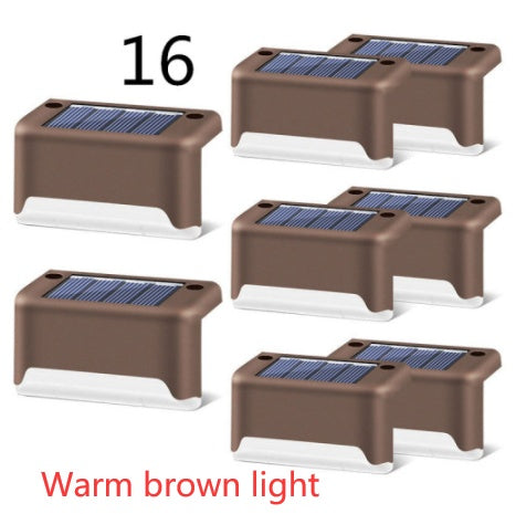 Nueva actualización Lámpara solar de valla LED impermeable Luces solares de cubierta Luz solar de paso al aire libre para escaleras de patio, camino de jardín, patio de paso